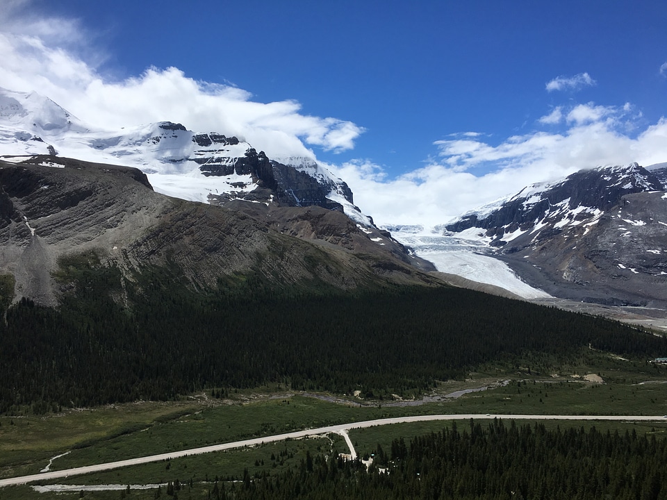 Snow Covered Mt Athabasca From the Wilcox Pass Trail