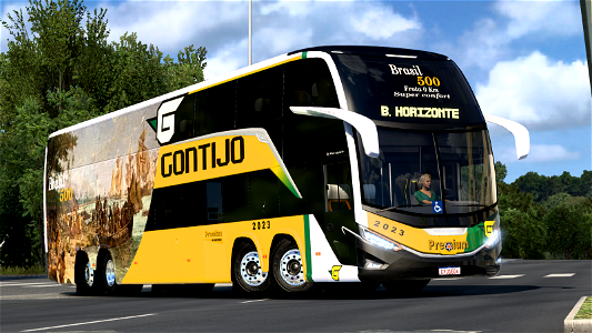 Ônibus Marcopolo Paradiso G8 1800 DD Skin Gontijo ETS2 Euro Truck Simulator 2