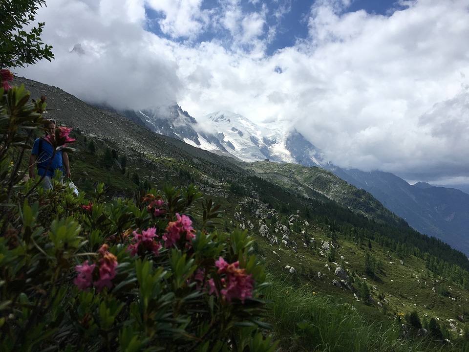 View MontBlanc massif Chamonix snow