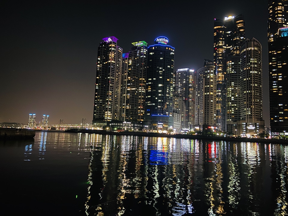 Nightscape Haeundae Beach in Busan South Korea