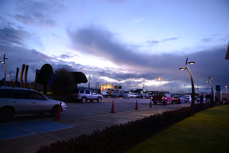 Cityscape with the city lights of Uyuni at sunset