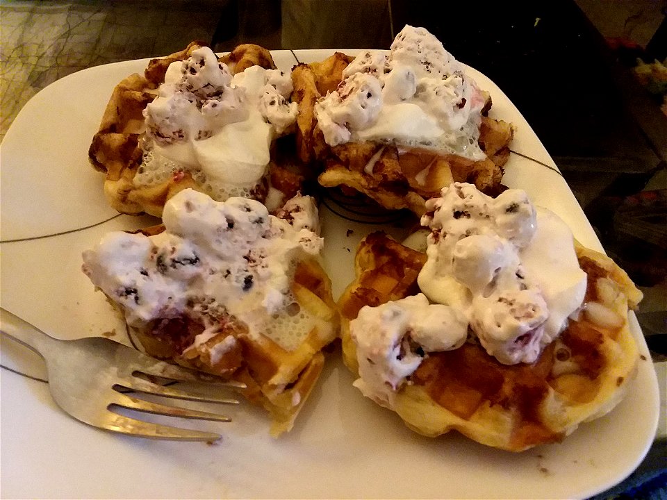 food waffles plate meal