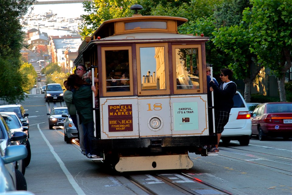 Powell Hyde Cable Car on Hyde Street, San Francisco