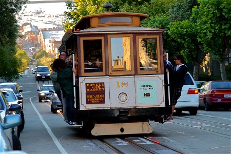 Powell Hyde Cable Car on Hyde Street, San Francisco photo