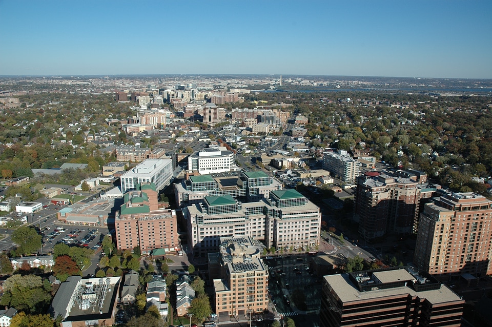 An aerial view of Arlington County