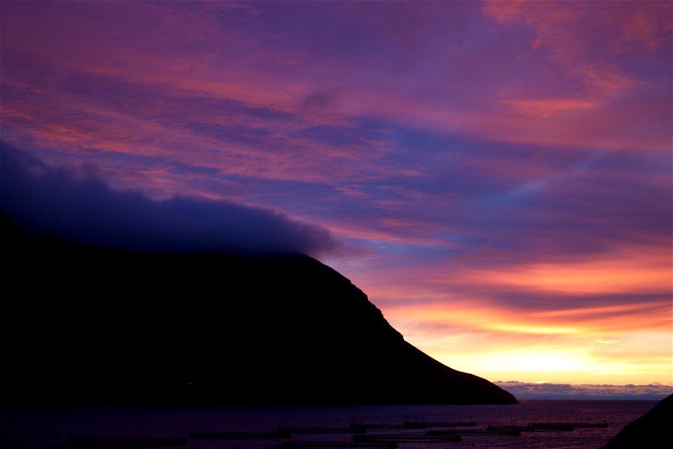 Sunset in Viðareiði, Faroe Islands