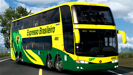 Ônibus Marcopolo G6 1800 DD Skin Expresso Brasileiro ETS2 Euro Truck Simulator 2
