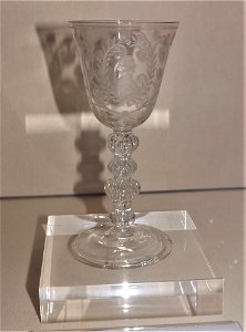 Jacobite Glass, With engraving of James Francis Edward Stuart (10 June 1688 – 1 January 1766),