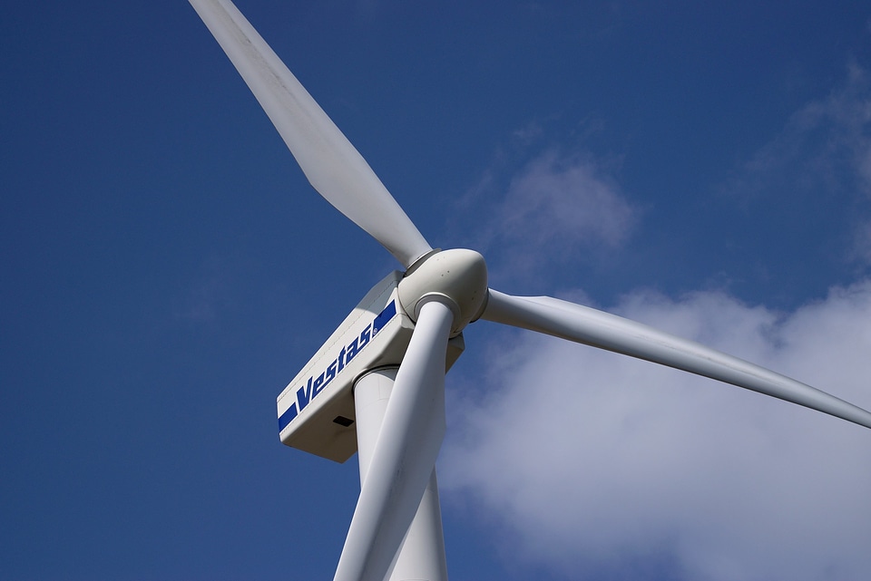 Wind turbines on beautiful sunny Day