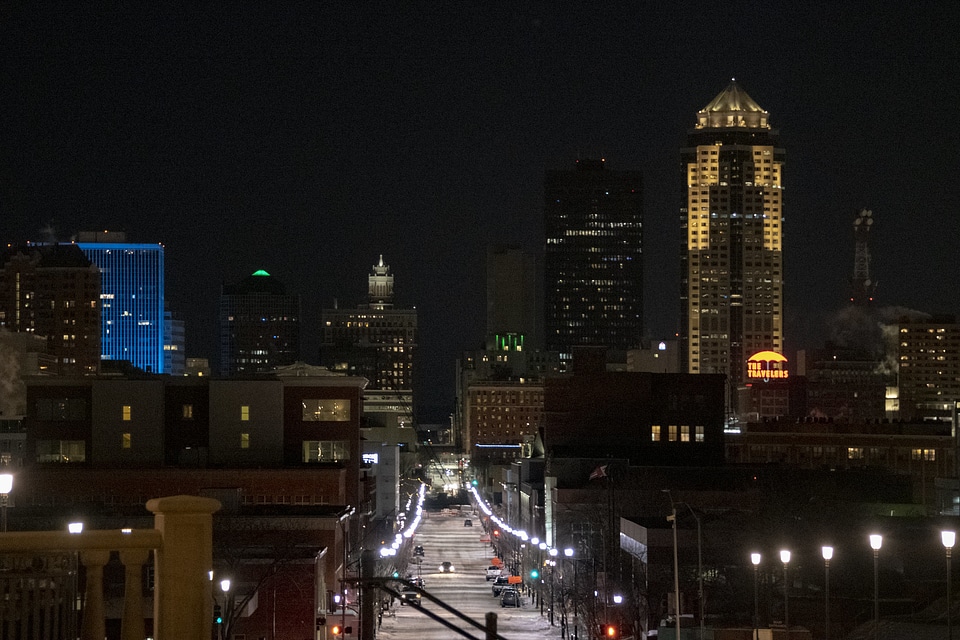 Cityscape in Des Moines, Iowa