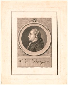 William Henry Drayton, head-and-shoulders portrait, left profile, in medallion. Drawn from the life by Du Simitier in Philadelphia ; engraved by B.L. Prevost at Paris