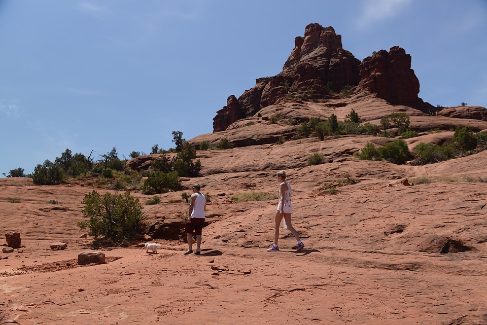 Hiker deciding to hike Cathedral Rock located in Sedona Arizona