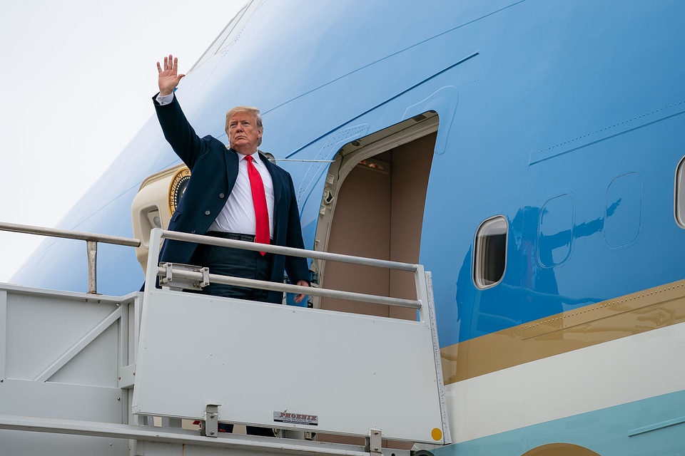 President Donald J. Trump boards Air Force One