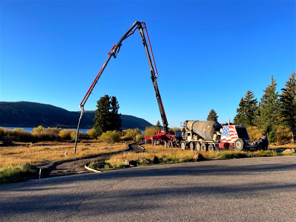 Pouring Handicap Sidewalk at Fish Lake photo