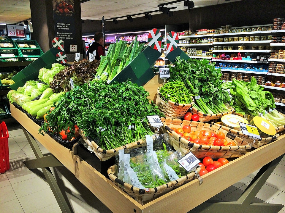 Fresh fruit and vegetables on market