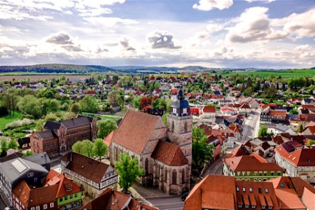Stadt Eisfeld - Luftaufnahme Altstadt mit der Dreifaltigkeitskirche