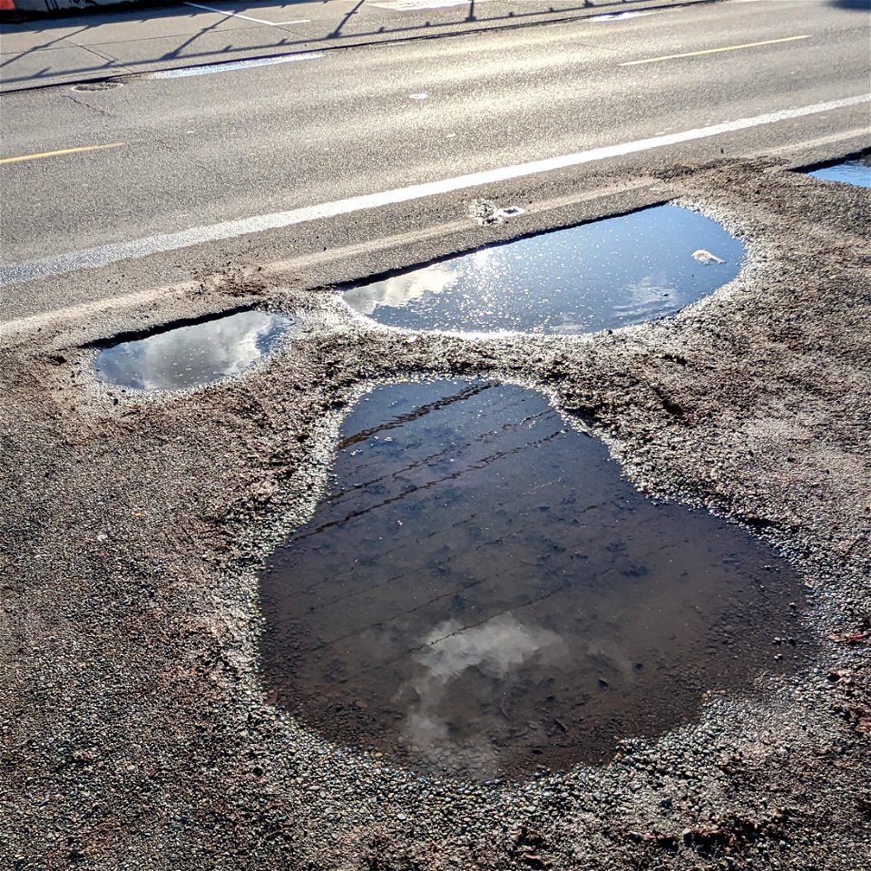 Parking lot puddles