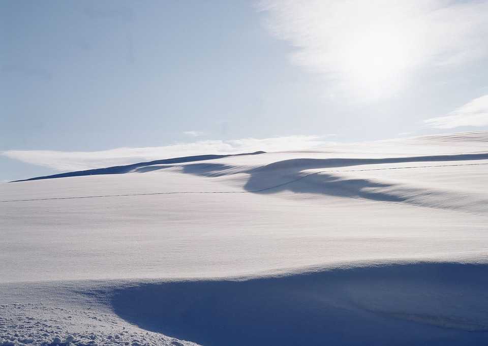 snowy landscape lit by the sun valley