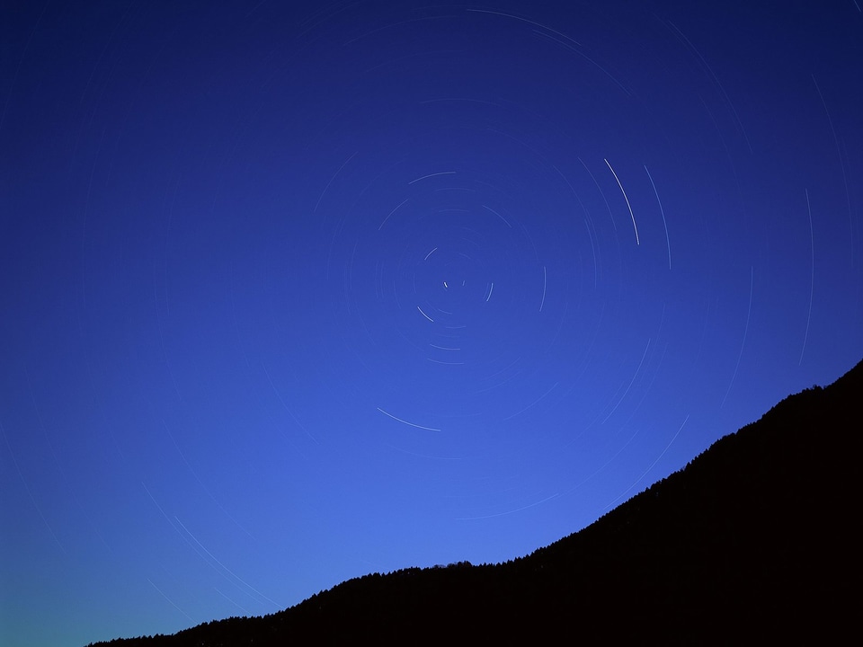 landscape in mountains and the dark blue sky