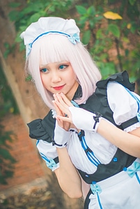 japanese style lolita maid cosplay cute girl