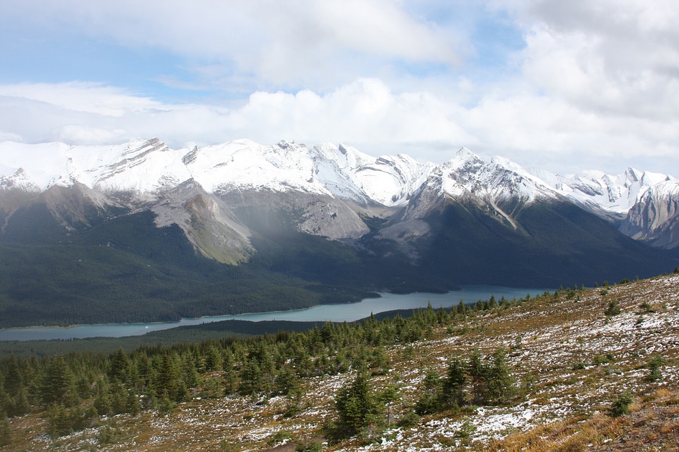 Maligne Lake from the Bald Hills in Jasper National Park