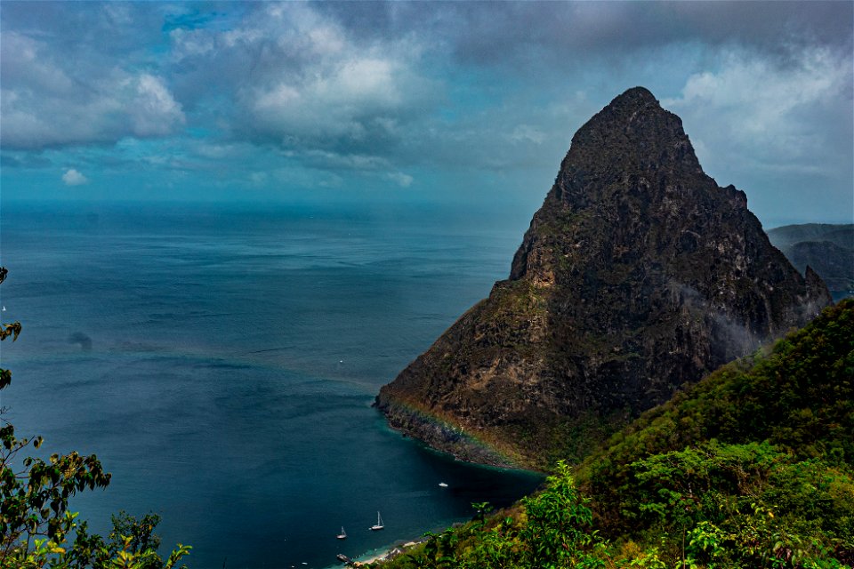 Petit Piton from Tet Paul near Soufriere St Lucia.