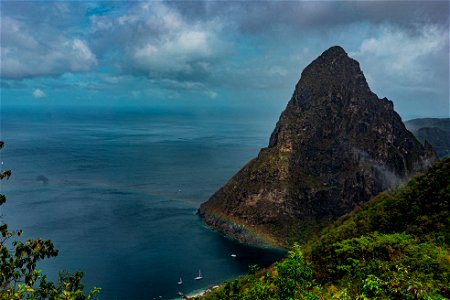 Petit Piton from Tet Paul near Soufriere St Lucia. photo