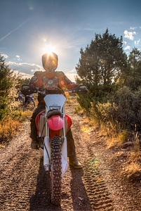 racer on mountain bike participates in race photo