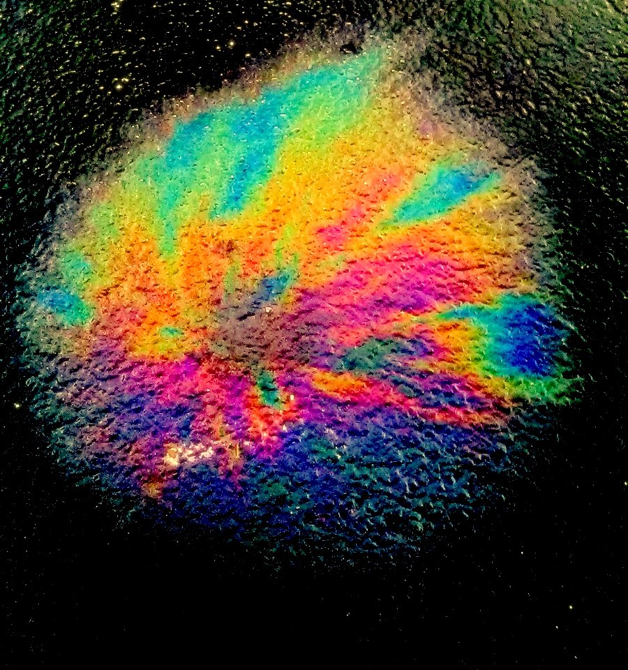 OIL AND WATER ON ASPHALT