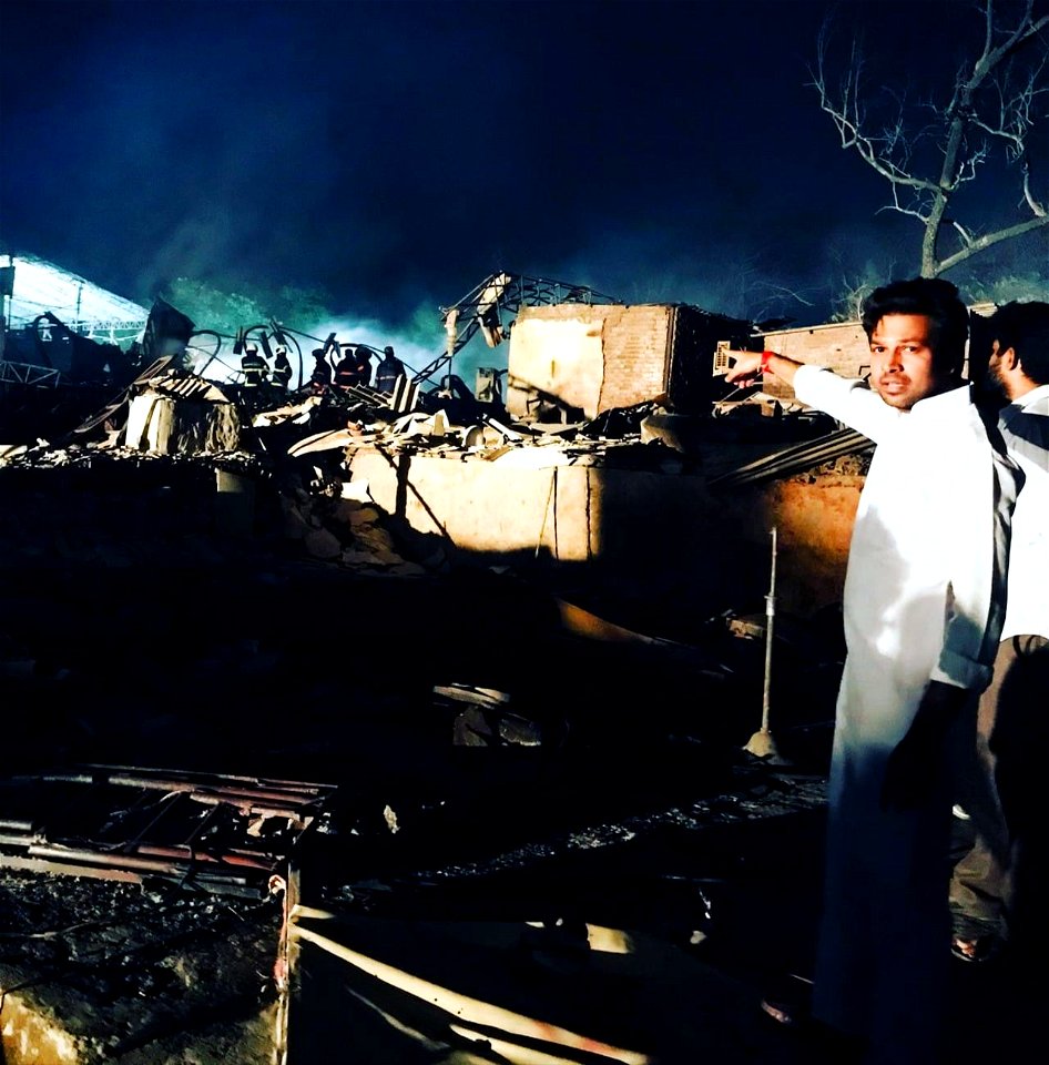 Inspection after fire on the sets of the serial Ghum Hai Kisikey Pyaar Mein at Filmcity.