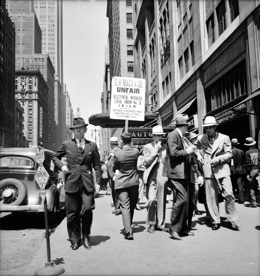 New York City street scene June 1936