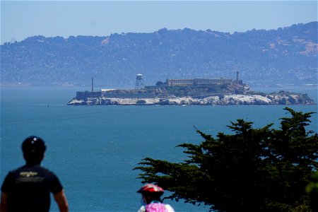 Alcatraz from Golden Gate Bridge photo