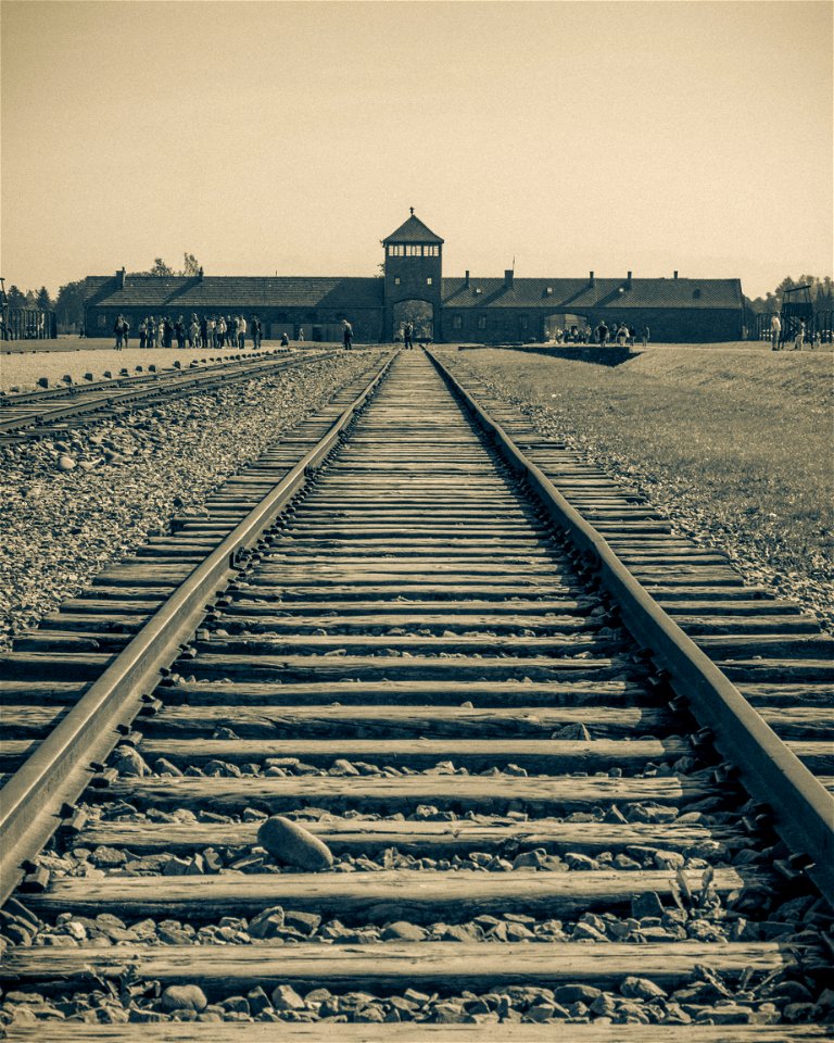 Auschwitz train track photo