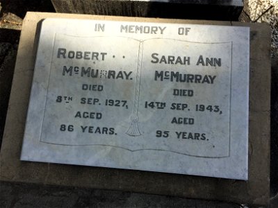 Robert and Sarah McMurray's Grave.jpg photo