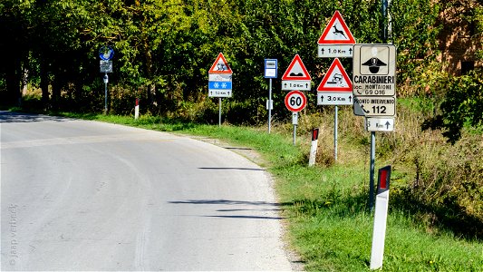 "Drive safely AND watch the traffic signs!"