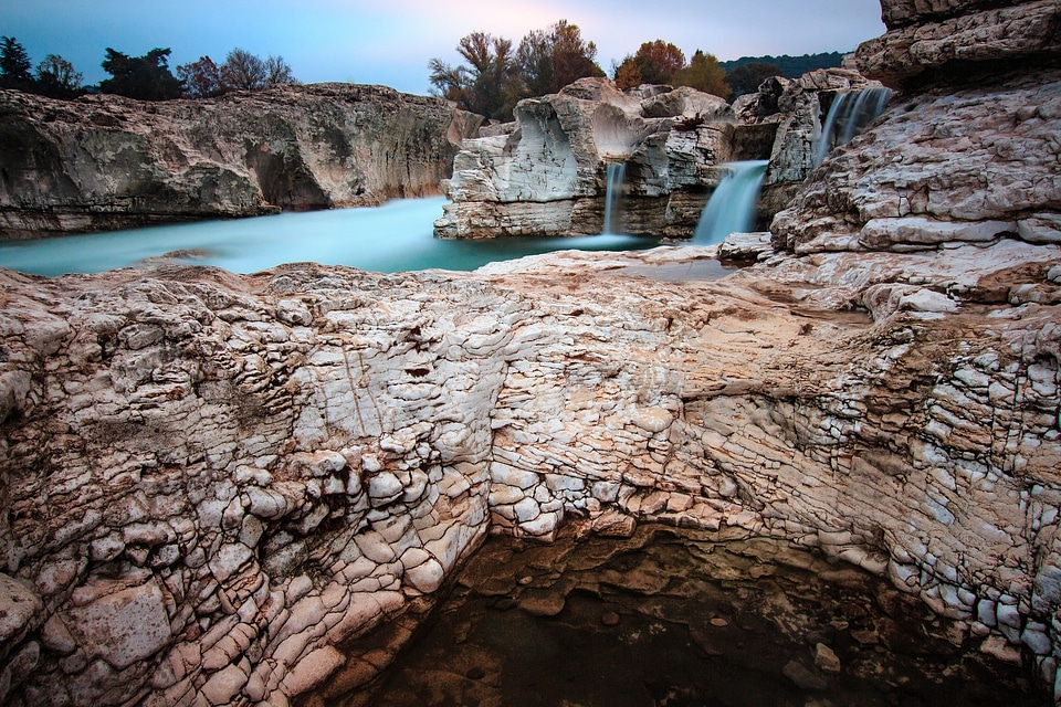 Cascades Du Sautaded Southern France River Cascade
