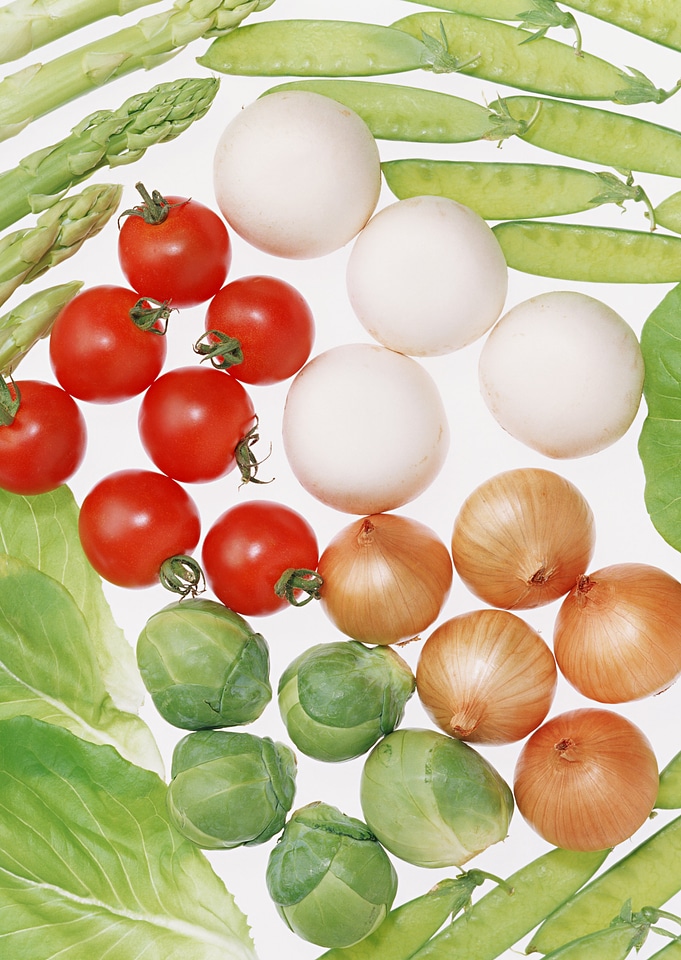 Background made from lot of freshness tomato and vegetables