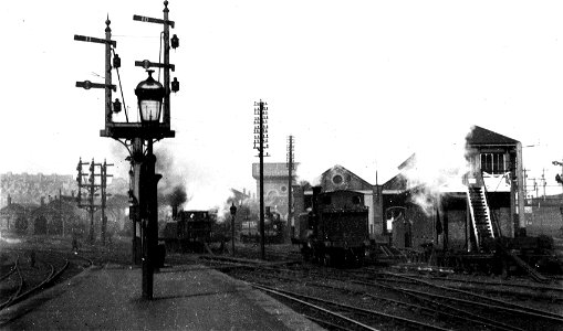 esussex - brighton loco shed seen from platform end photo