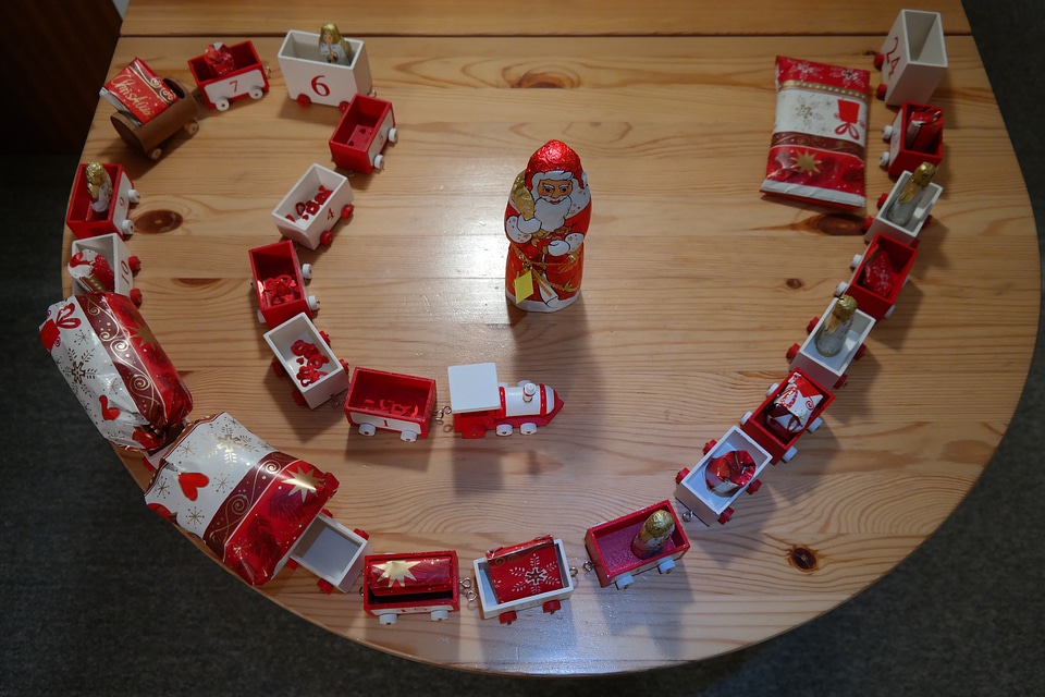 Santa claus train wooden train toys