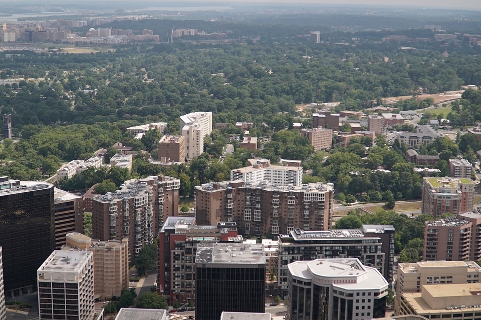 An aerial view of Arlington County