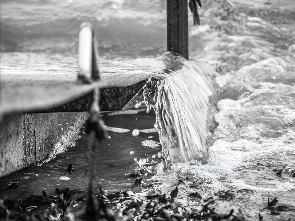Black and white waters sea