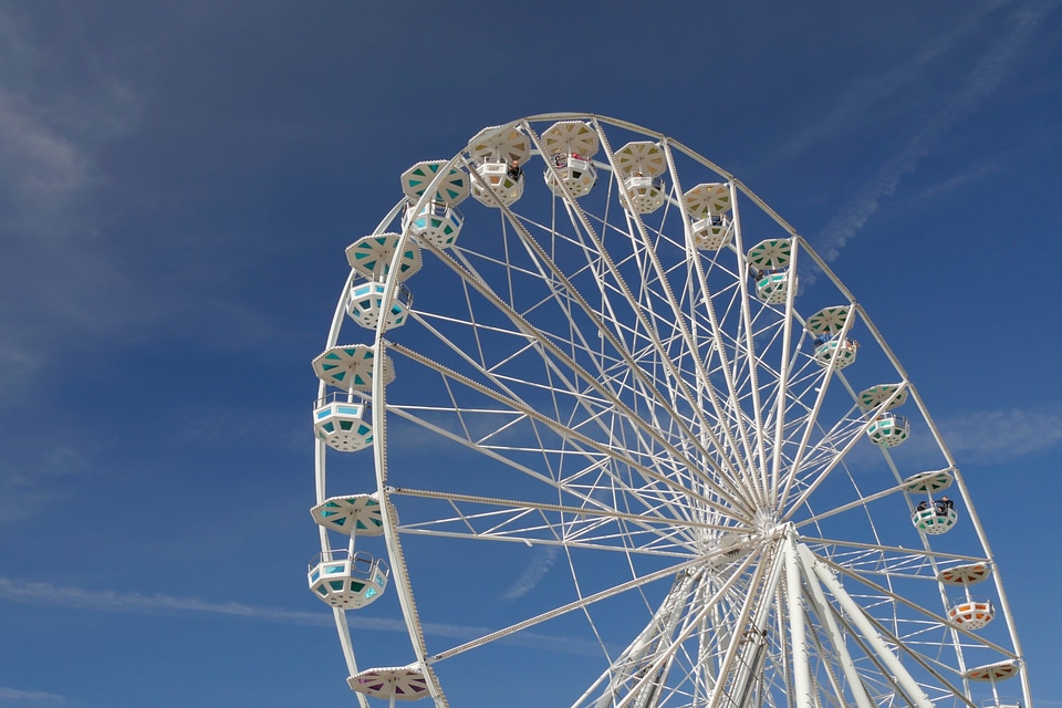 Ferris Wheel Over Blue Sky photo