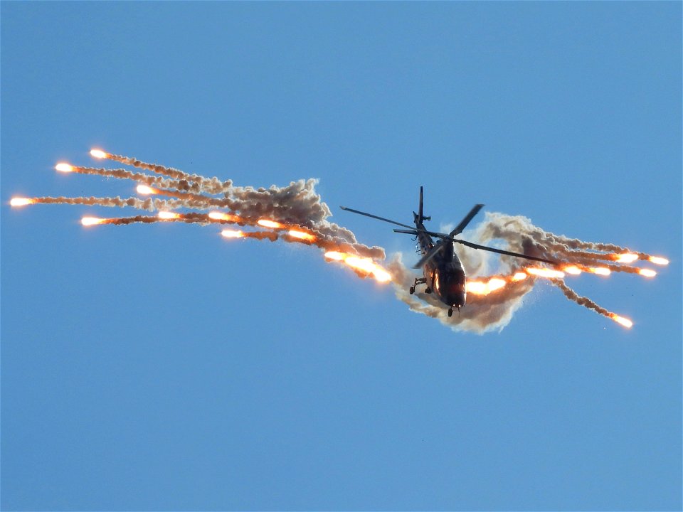 BAF A109 throws flares