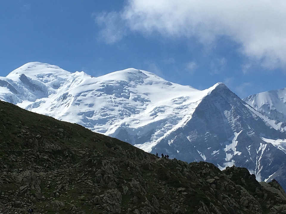 Landscape of the Mont Blanc massif and Chamonix