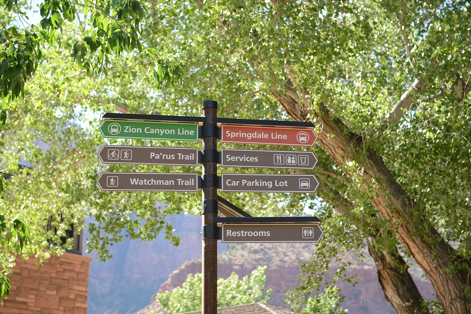 Sign in Zion National Park, The Narrow
