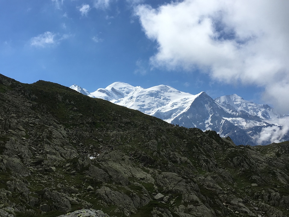 Landscape of the Mont Blanc massif and Chamonix