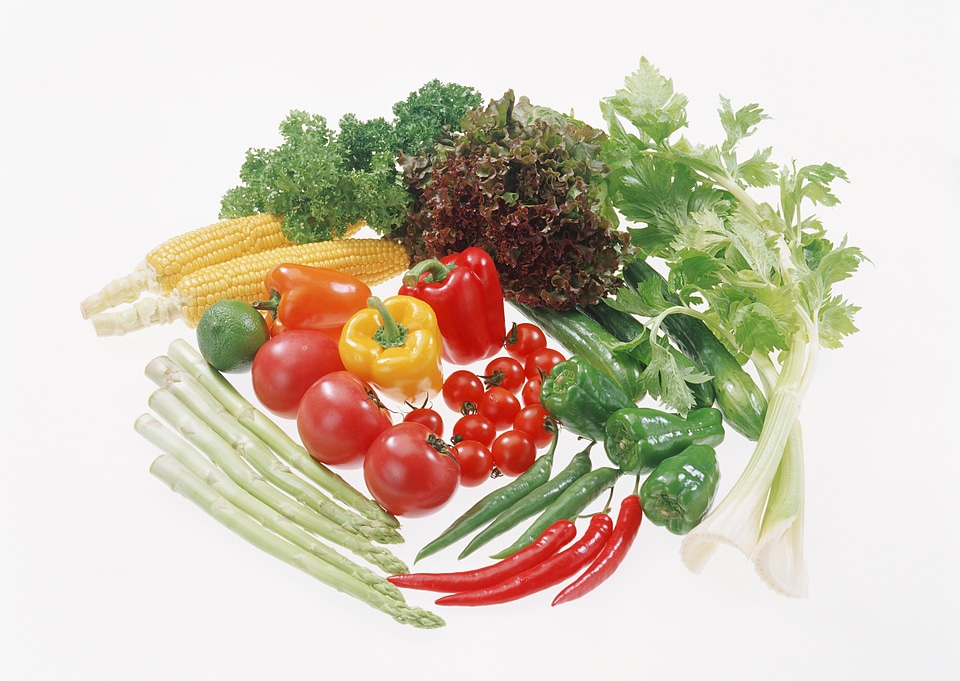 collection salad vegetables and corn