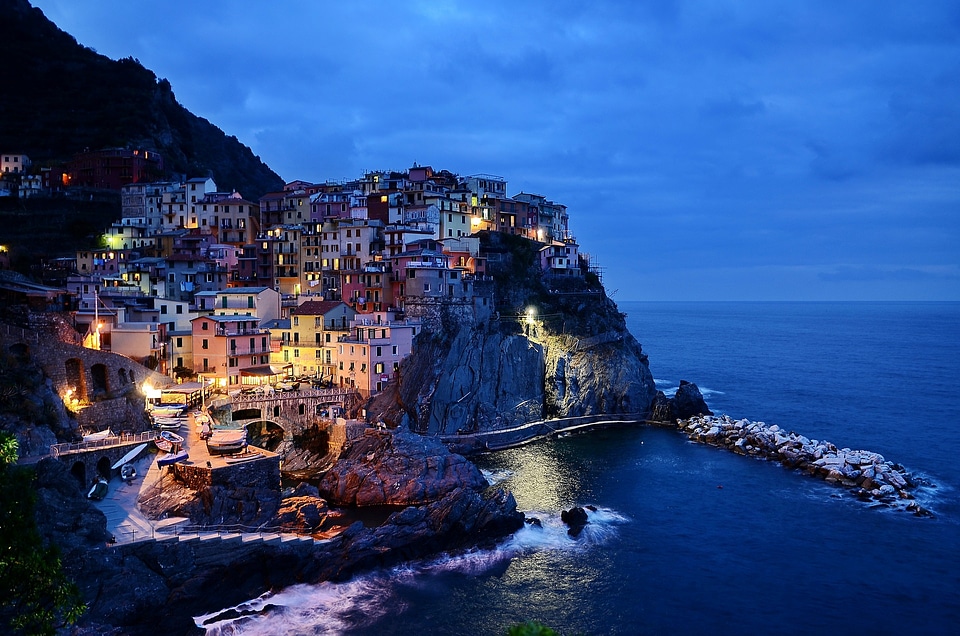 Town on the rocks Cinque Terre Liguria Italy photo