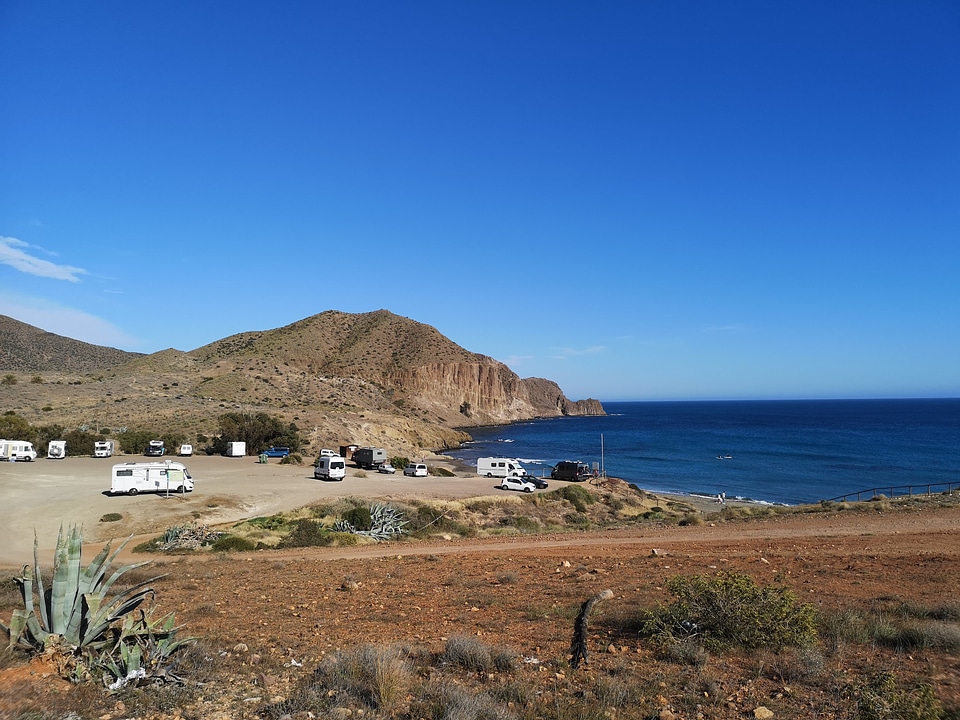 sandy Cala Mesquida bay with beach