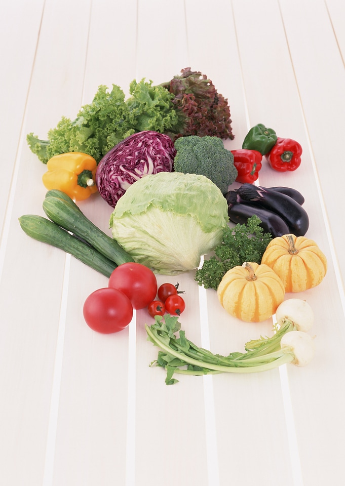 Organic vegetables on table